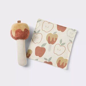 Cloud Island Baby Apple Crinkle Paper + Soft Rattle Set Fall Plush Toy NEW